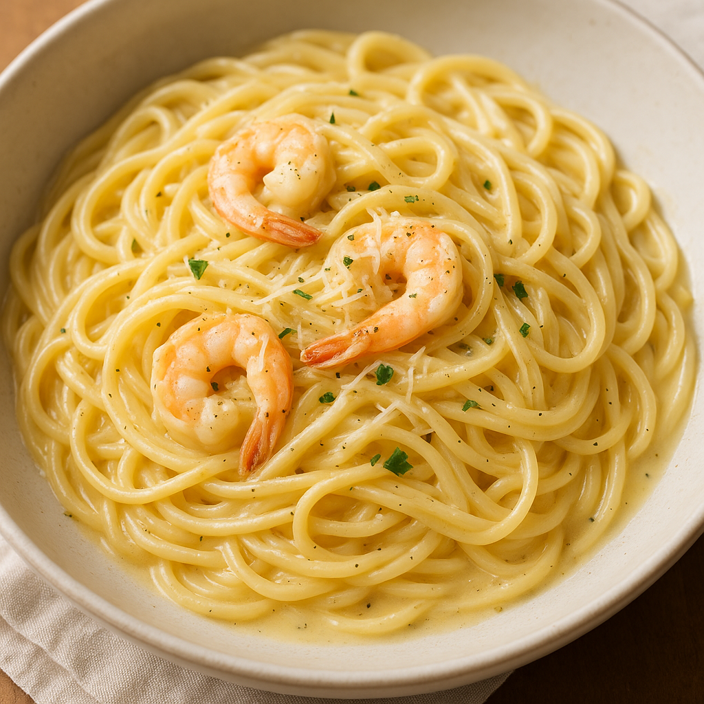 Creamy Garlic Butter Shrimp Pasta